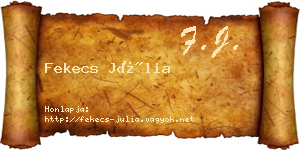 Fekecs Júlia névjegykártya