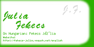 julia fekecs business card